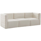 Meridian Furniture Quincy Velvet Modular Cloud-Like Comfort Sofa S95 - Cream - Sofas