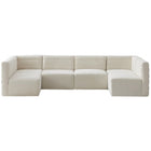 Meridian Furniture Quincy Velvet Modular Cloud-Like Comfort Sectional 6B - Cream - Sofas