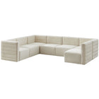 Meridian Furniture Quincy Velvet Modular Cloud-Like Comfort Sectional - Cream - Sofas