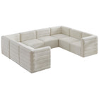 Meridian Furniture Quincy Velvet Modular Cloud-Like Comfort Sectional 8A - Cream - Sofas