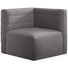 Meridian Furniture Quincy Velvet Modular Cloud-Like Comfort Corner Chair - Grey - Chairs