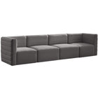 Meridian Furniture Quincy Velvet Modular Cloud-Like Comfort Sofa S126 - Grey - Sofas