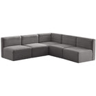 Meridian Furniture Quincy Velvet Modular Cloud-Like Comfort Sectional 5B - Grey - Sofas