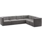 Meridian Furniture Quincy Velvet Modular Cloud-Like Comfort Sectional 6A - Grey - Sofas