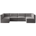 Meridian Furniture Quincy Velvet Modular Cloud-Like Comfort Sectional 6B - Grey - Sofas