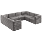 Meridian Furniture Quincy Velvet Modular Cloud-Like Comfort Sectional 8A - Grey - Sofas