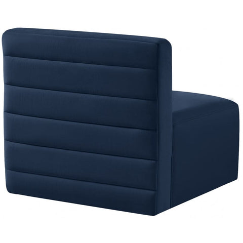 Meridian Furniture Quincy Velvet Modular Cloud-Like Comfort Armless Chair - Navy - Sofas