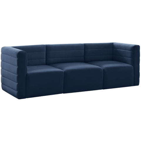 Meridian Furniture Quincy Velvet Modular Cloud-Like Comfort Sofa S95 - Navy - Sofas