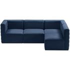 Meridian Furniture Quincy Velvet Modular Cloud-Like Comfort Sectional 4A - Sofas