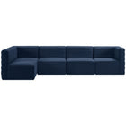 Meridian Furniture Quincy Velvet Modular Cloud-Like Comfort Sectional 5A - Sofas