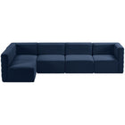 Meridian Furniture Quincy Velvet Modular Cloud-Like Comfort Sectional 5A - Sofas