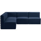 Meridian Furniture Quincy Velvet Modular Cloud-Like Comfort Sectional 5B - Sofas