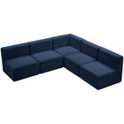 Meridian Furniture Quincy Velvet Modular Cloud-Like Comfort Sectional 5B - Sofas