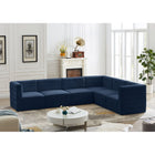 Meridian Furniture Quincy Velvet Modular Cloud-Like Comfort Sectional 6A - Sofas