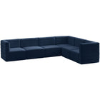 Meridian Furniture Quincy Velvet Modular Cloud-Like Comfort Sectional 6A - Navy - Sofas