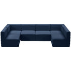 Meridian Furniture Quincy Velvet Modular Cloud-Like Comfort Sectional 6B - Sofas