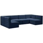 Meridian Furniture Quincy Velvet Modular Cloud-Like Comfort Sectional 6B - Sofas