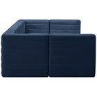 Meridian Furniture Quincy Velvet Modular Cloud-Like Comfort Sectional 6B - Sofas