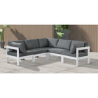 Meridian Furniture Nizuc Outdoor Patio White Aluminum Modular Sectional 5B - Outdoor Furniture