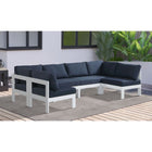 Meridian Furniture Nizuc Outdoor Patio White Aluminum Modular Sectional 6B - Outdoor Furniture