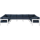 Meridian Furniture Nizuc Outdoor Patio Aluminum Modular Sectional 9C - Navy - Outdoor Furniture