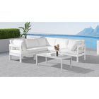 Meridian Furniture Nizuc Outdoor Patio White Aluminum Modular Sectional 5B - Outdoor Furniture