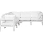 Meridian Furniture Nizuc Outdoor Patio White Aluminum Modular Sectional 5B - White - Outdoor Furniture