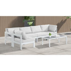 Meridian Furniture Nizuc Outdoor Patio White Aluminum Modular Sectional 5C - Outdoor Furniture