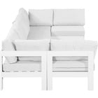 Meridian Furniture Nizuc Outdoor Patio White Aluminum Modular Sectional 6B - Outdoor Furniture