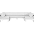 Meridian Furniture Nizuc Outdoor Patio White Aluminum Modular Sectional 6B - White - Outdoor Furniture