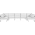 Meridian Furniture Nizuc Outdoor Patio White Aluminum Modular Sectional 7C - White - Outdoor Furniture