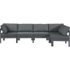 Meridian Furniture Nizuc Outdoor Patio Grey Aluminum Modular Sectional 5C - Outdoor Furniture