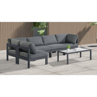 Meridian Furniture Nizuc Outdoor Patio Grey Aluminum Modular Sectional 5C - Outdoor Furniture