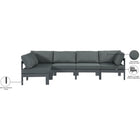 Meridian Furniture Nizuc Outdoor Patio Grey Aluminum Modular Sectional 5C - Outdoor Furniture