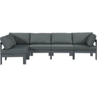 Meridian Furniture Nizuc Outdoor Patio Grey Aluminum Modular Sectional 5C - Grey - Outdoor Furniture