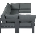 Meridian Furniture Nizuc Outdoor Patio Grey Aluminum Modular Sectional 6B - Outdoor Furniture