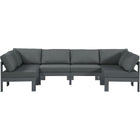 Meridian Furniture Nizuc Outdoor Patio Grey Aluminum Modular Sectional 6B - Grey - Outdoor Furniture
