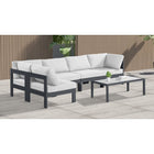 Meridian Furniture Nizuc Outdoor Patio Grey Aluminum Modular Sectional 5C - Outdoor Furniture