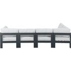Meridian Furniture Nizuc Outdoor Patio Grey Aluminum Modular Sectional 5C - Outdoor Furniture