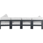 Meridian Furniture Nizuc Outdoor Patio Grey Aluminum Modular Sectional 5C - Outdoor Furniture