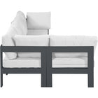 Meridian Furniture Nizuc Outdoor Patio Grey Aluminum Modular Sectional 5C - Outdoor Furniture