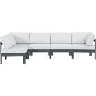Meridian Furniture Nizuc Outdoor Patio Grey Aluminum Modular Sectional 5C - White - Outdoor Furniture