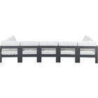 Meridian Furniture Nizuc Outdoor Patio Grey Aluminum Modular Sectional 7C - Outdoor Furniture