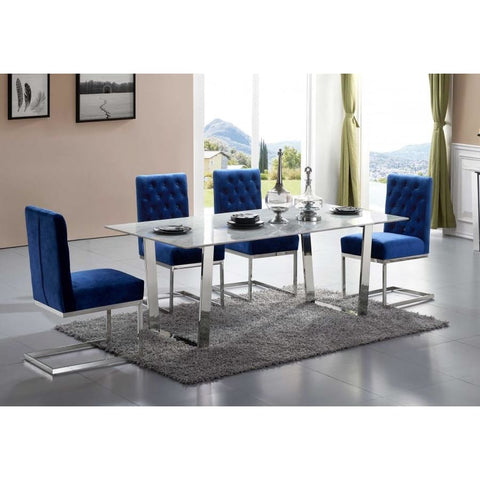 Meridian Furniture Carlton Chrome Dining Table - Dining Tables