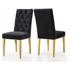 Meridian Furniture Capri Velvet Dining Chair-Set of 2 - Black - Dining Chairs