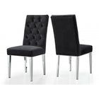 Meridian Furniture Juno Navy Velvet Dining Chair-Set of 2 - Black - Dining Chairs
