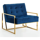 Meridian Furniture Pierre Velvet Accent Chair - Blue - Chairs