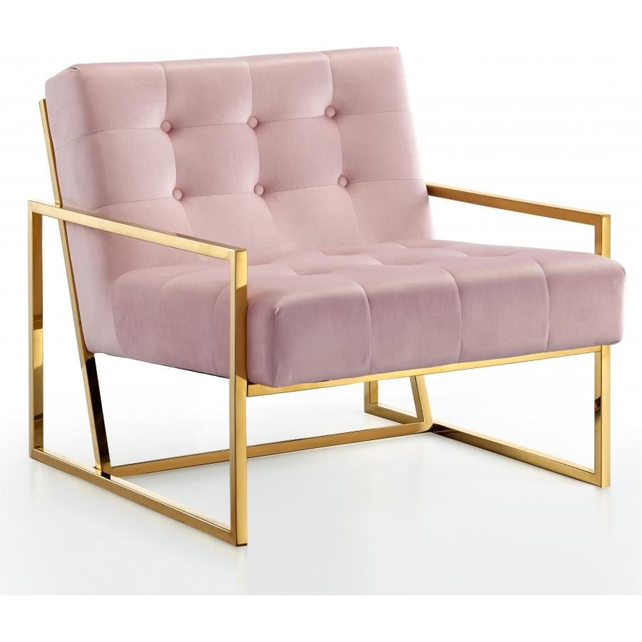Meridian Furniture Pierre Velvet Accent Chair - Pink - Chairs