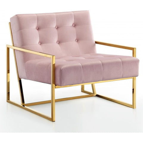 Meridian Furniture Pierre Velvet Accent Chair - Pink - Chairs
