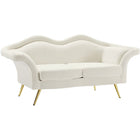 Meridian Furniture Lips Velvet Loveseat - Cream - Loveseats